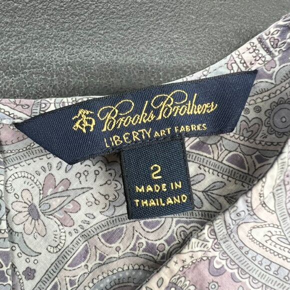 Brooks Brothers Liberty Art Purple Paisley Lightweight Tank Blouse Size 2 - Picture 10 of 10